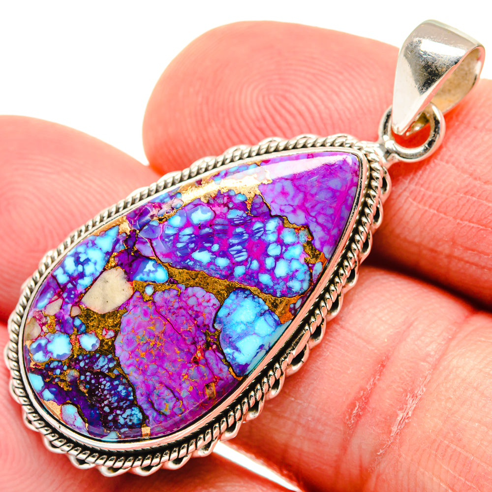 Purple Copper Composite Turquoise Pendants handcrafted by Ana Silver Co - PD21623