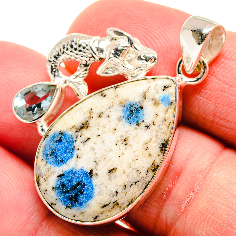 K2 Blue Azurite Pendants handcrafted by Ana Silver Co - PD21628