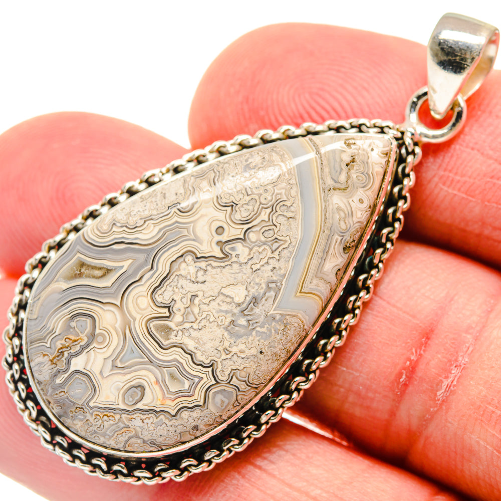 Laguna Lace Agate Pendants handcrafted by Ana Silver Co - PD21636