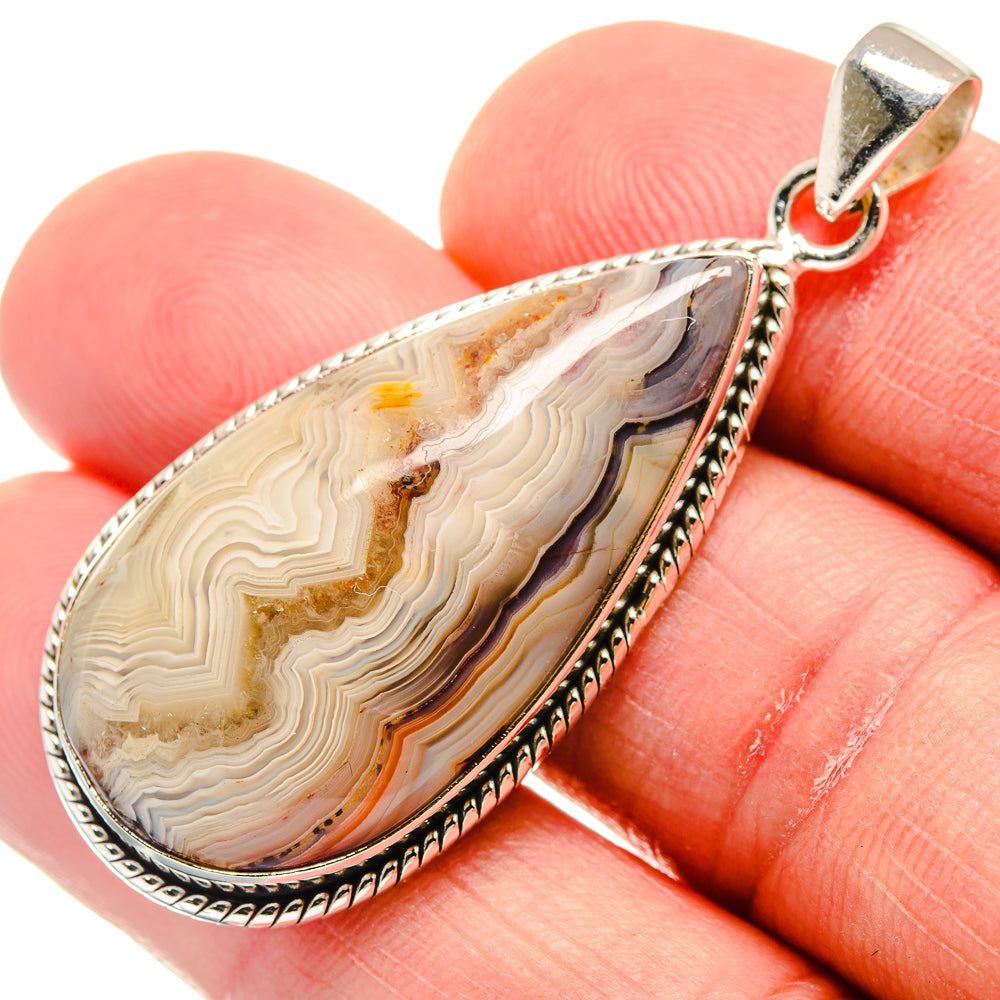 Laguna Lace Agate Pendants handcrafted by Ana Silver Co - PD21649