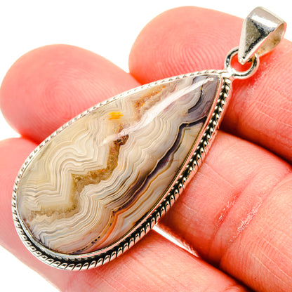 Laguna Lace Agate Pendants handcrafted by Ana Silver Co - PD21649