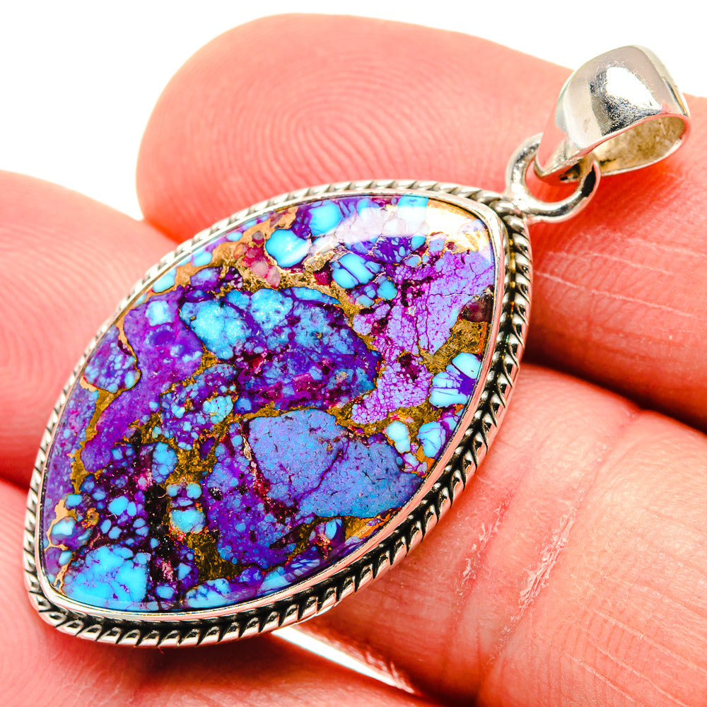 Purple Copper Composite Turquoise Pendants handcrafted by Ana Silver Co - PD21651