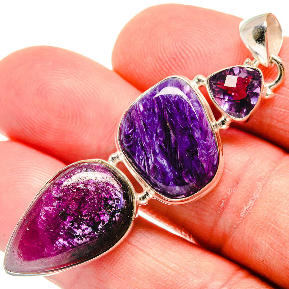 Charoite Pendants handcrafted by Ana Silver Co - PD21654