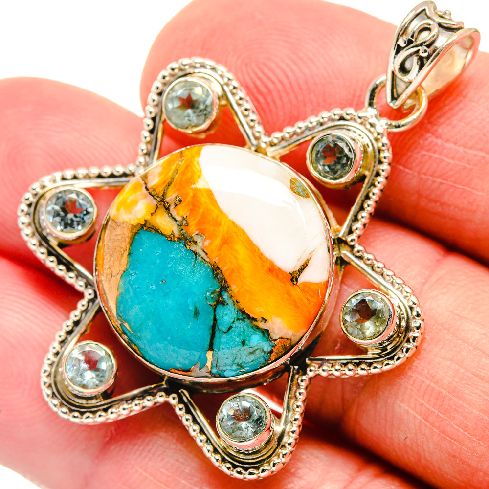 Spiny Oyster Turquoise Pendants handcrafted by Ana Silver Co - PD21656