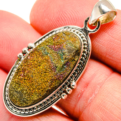 Spectro Pyrite Druzy Pendants handcrafted by Ana Silver Co - PD21673