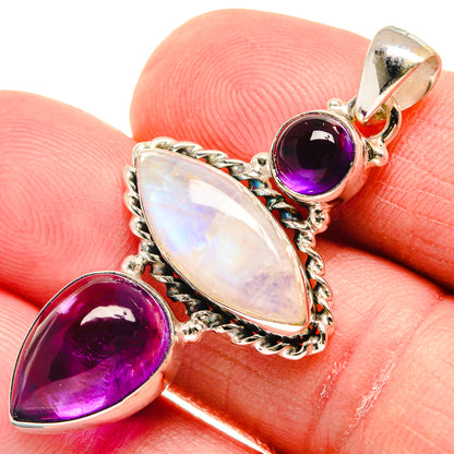 Rainbow Moonstone Pendants handcrafted by Ana Silver Co - PD21681