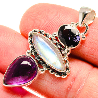 Rainbow Moonstone Pendants handcrafted by Ana Silver Co - PD21682