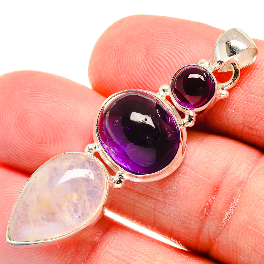 Rainbow Moonstone Pendants handcrafted by Ana Silver Co - PD21684