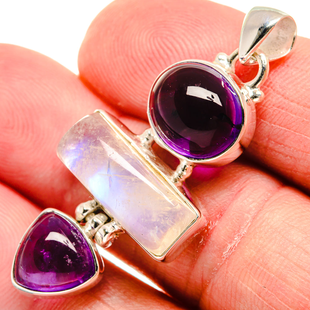 Rainbow Moonstone Pendants handcrafted by Ana Silver Co - PD21685
