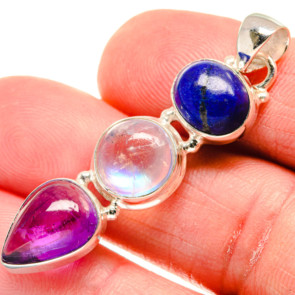 Rainbow Moonstone Pendants handcrafted by Ana Silver Co - PD21686