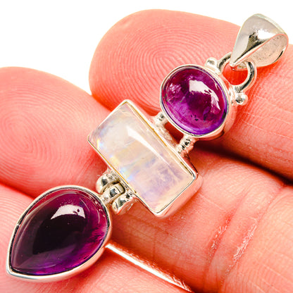 Rainbow Moonstone Pendants handcrafted by Ana Silver Co - PD21687