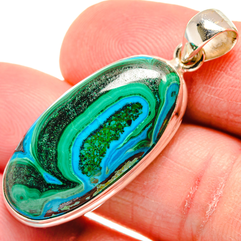 Malachite In Chrysocolla Pendants handcrafted by Ana Silver Co - PD21703