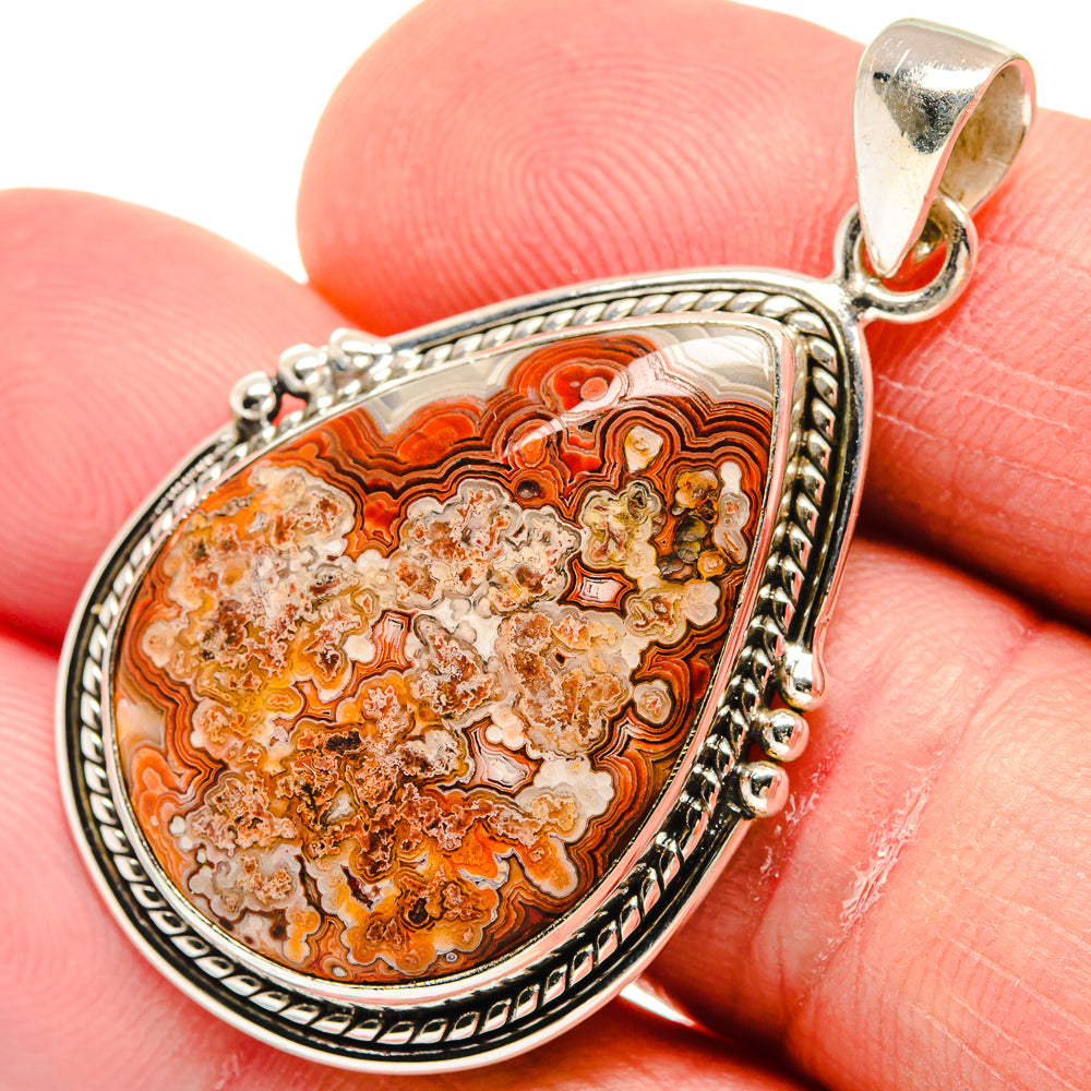 Crazy Lace Agate Pendants handcrafted by Ana Silver Co - PD21705