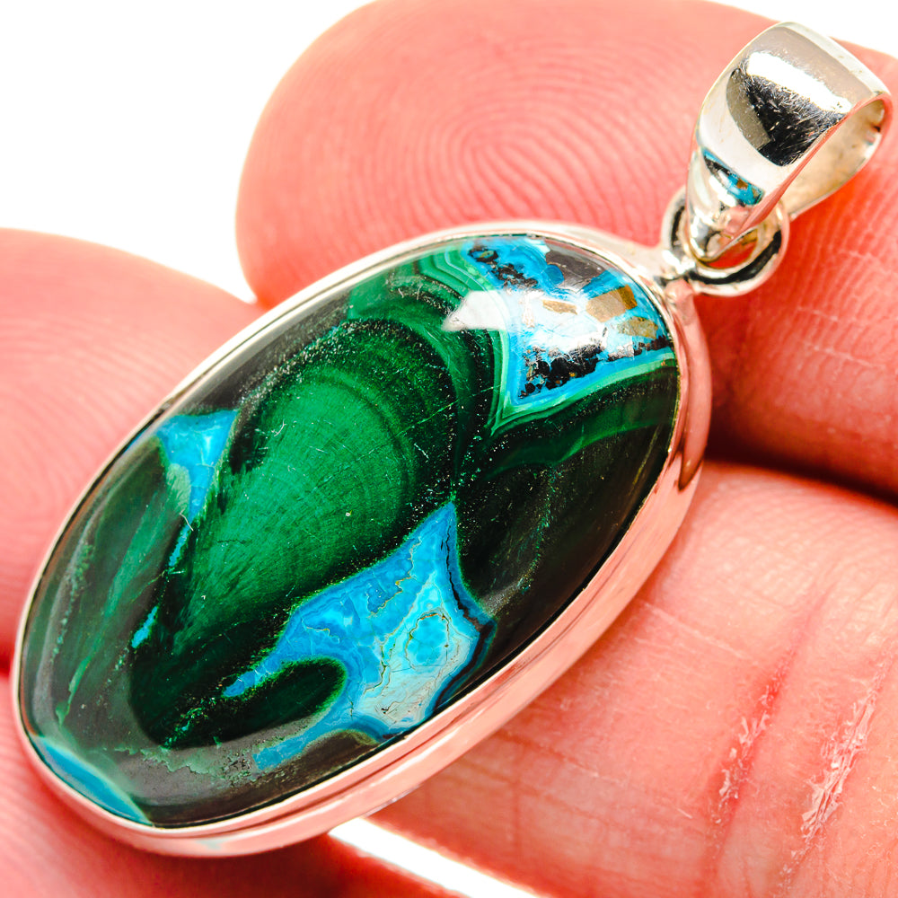 Malachite In Chrysocolla Pendants handcrafted by Ana Silver Co - PD21707