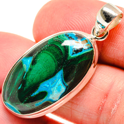 Malachite In Chrysocolla Pendants handcrafted by Ana Silver Co - PD21707