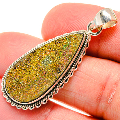 Spectro Pyrite Druzy Pendants handcrafted by Ana Silver Co - PD21711