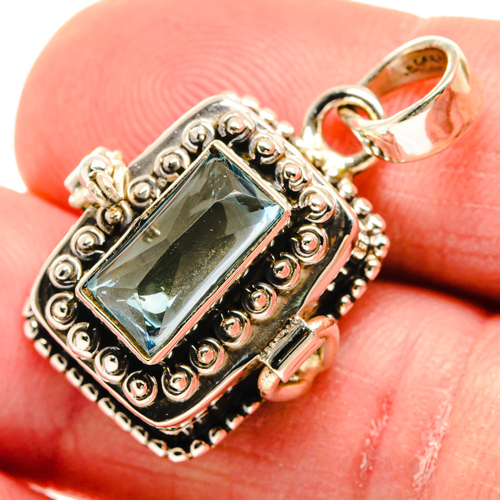 Swiss Blue Topaz Pendants handcrafted by Ana Silver Co - PD21718