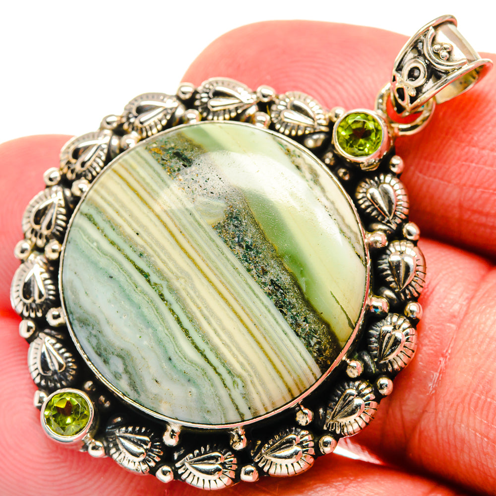 Rainforest Jasper, Peridot Pendants handcrafted by Ana Silver Co - PD21749