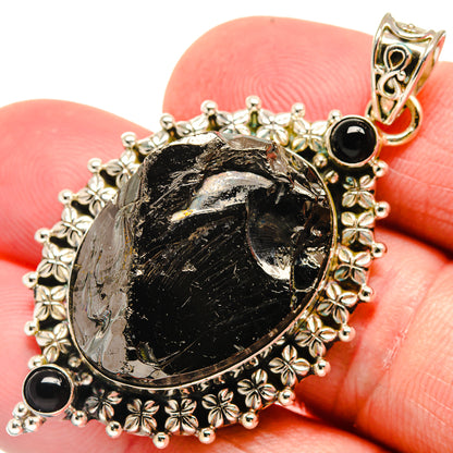 Shungite, Black Onyx Pendants handcrafted by Ana Silver Co - PD21757