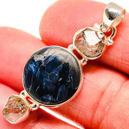 Pietersite, Herkimer Diamond Pendants handcrafted by Ana Silver Co - PD21766