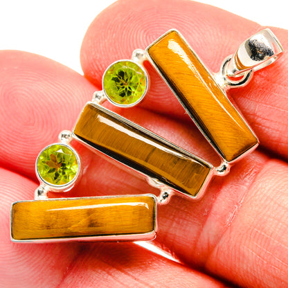 Tiger Eye, Peridot Pendants handcrafted by Ana Silver Co - PD21776
