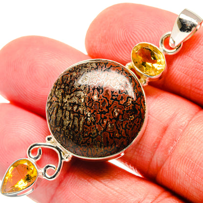 Dinosaur Bone, Citrine Pendants handcrafted by Ana Silver Co - PD21779