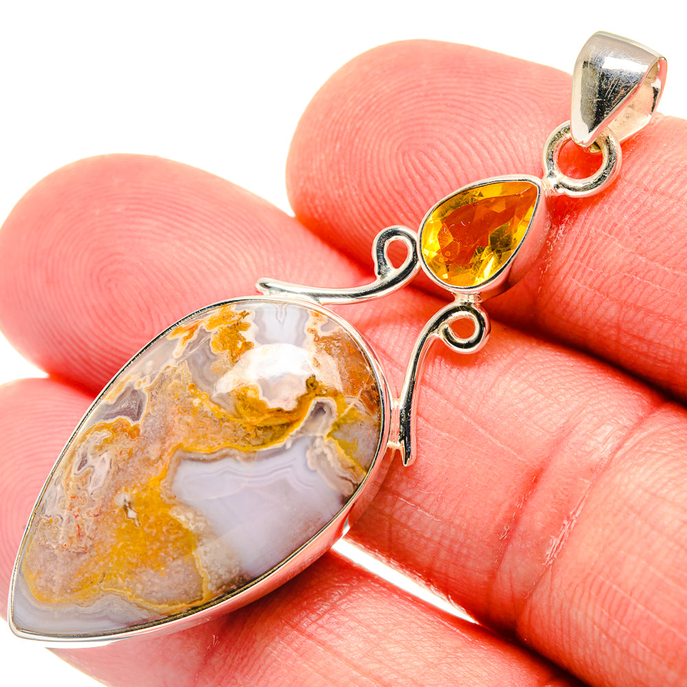 Ocean Jasper, Citrine Pendants handcrafted by Ana Silver Co - PD21790