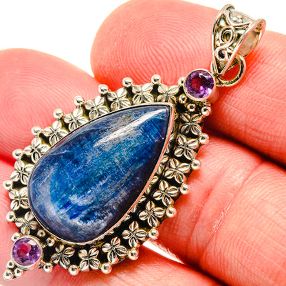 Kyanite, Amethyst Pendants handcrafted by Ana Silver Co - PD21791