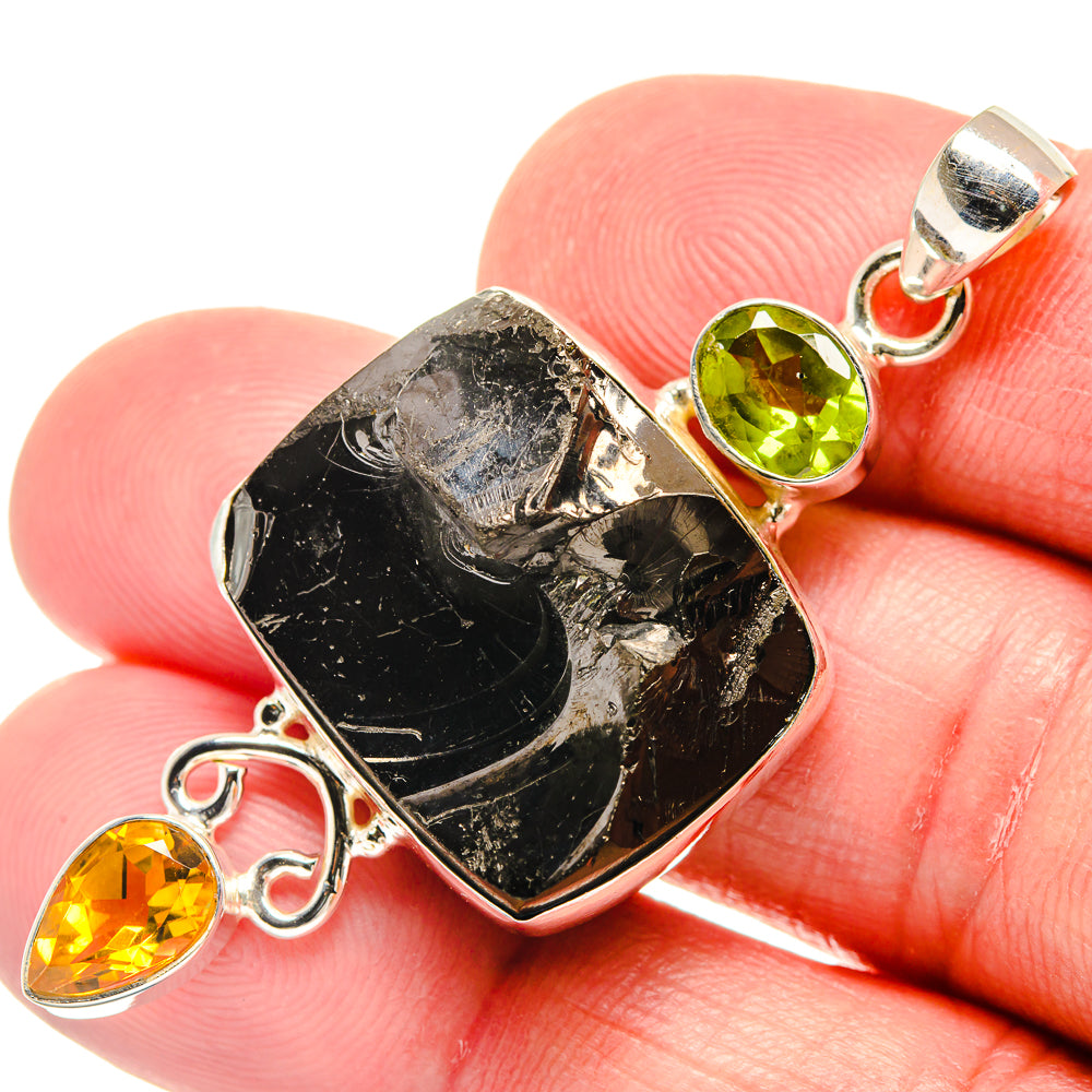 Shungite, Citrine, Peridot Pendants handcrafted by Ana Silver Co - PD21796