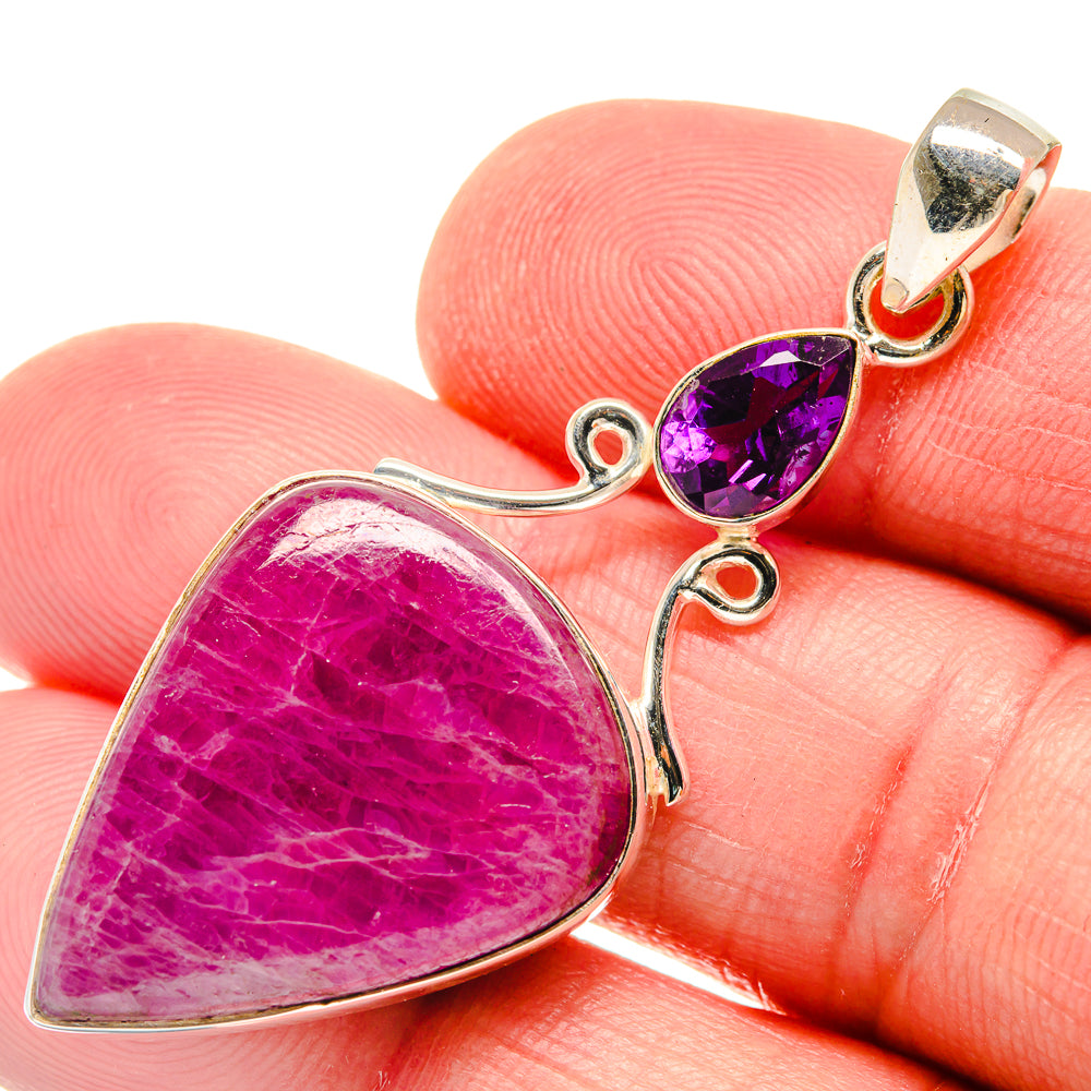 Ruby, Amethyst Pendants handcrafted by Ana Silver Co - PD21797