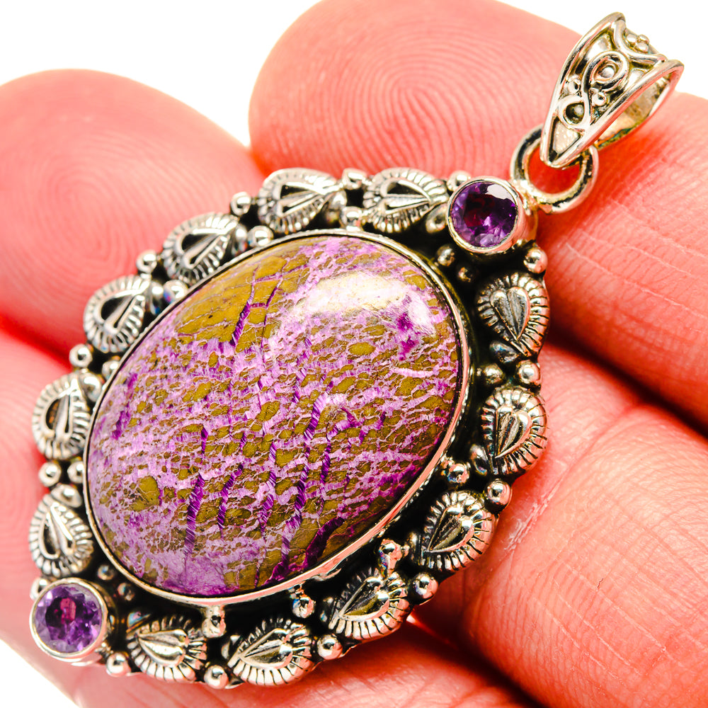 Stichtite, Amethyst Pendants handcrafted by Ana Silver Co - PD21799