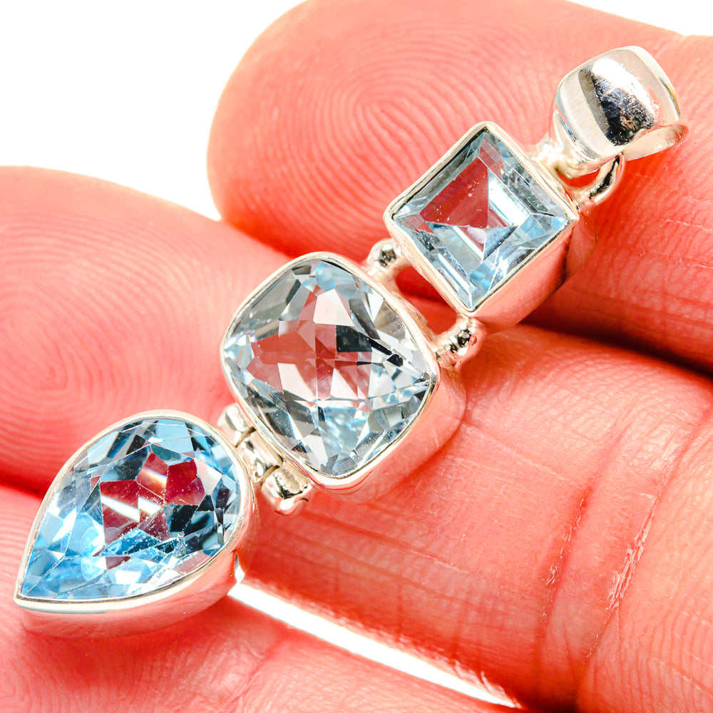 Blue Topaz Pendants handcrafted by Ana Silver Co - PD21826