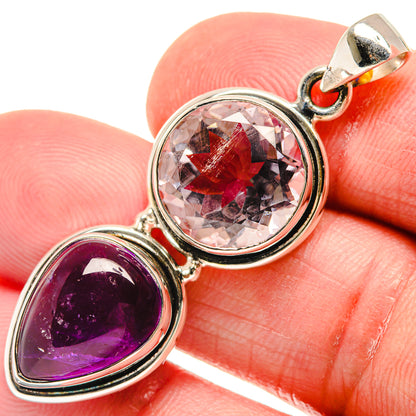 Morganite, Amethyst Pendants handcrafted by Ana Silver Co - PD21837
