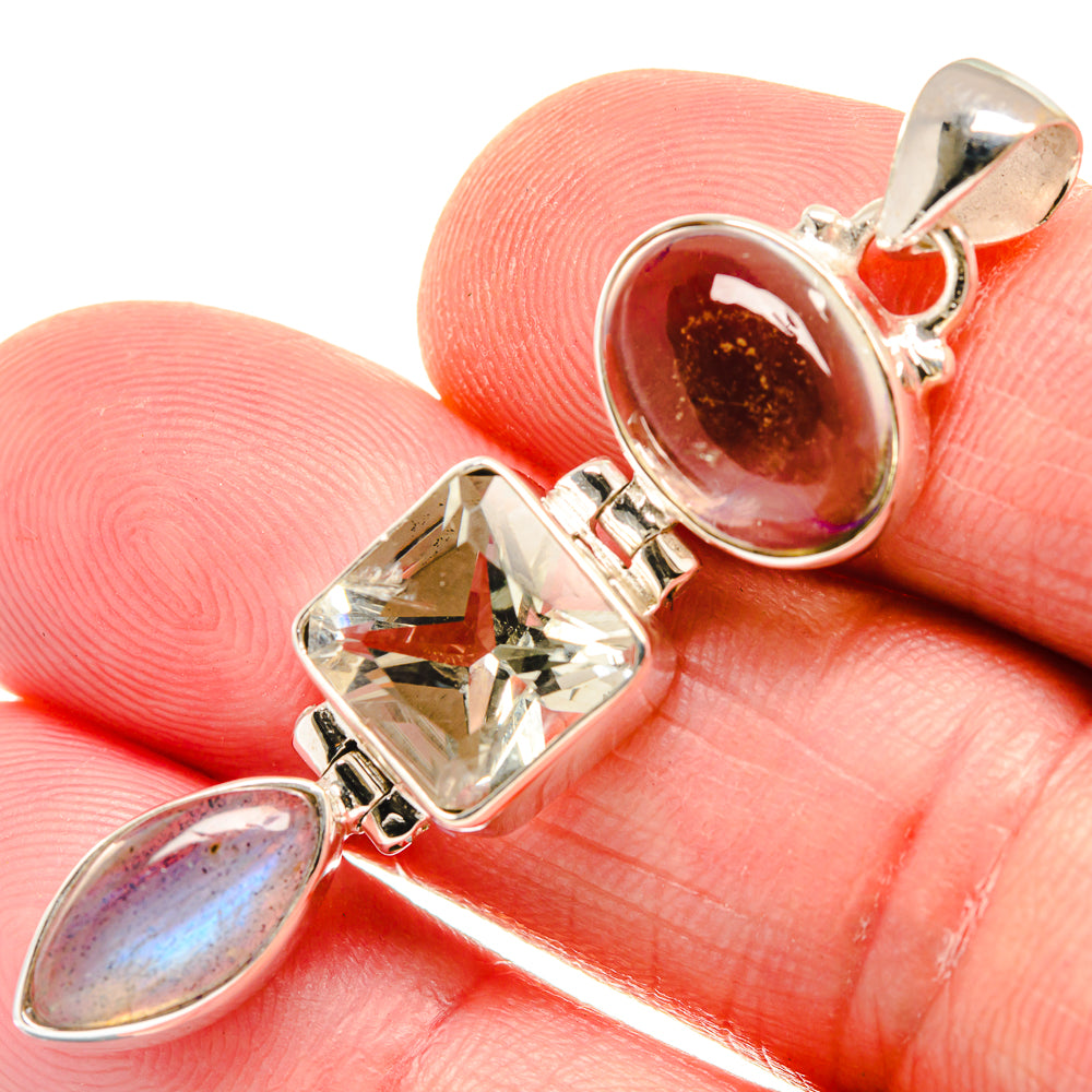 Citrine, Labradorite Pendants handcrafted by Ana Silver Co - PD21841