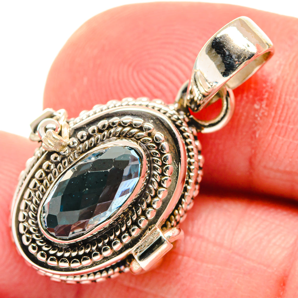 Swiss Blue Topaz Pendants handcrafted by Ana Silver Co - PD21866