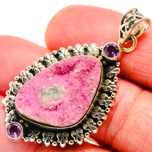 Cobalto Calcite Druzy Pendants handcrafted by Ana Silver Co - PD21872