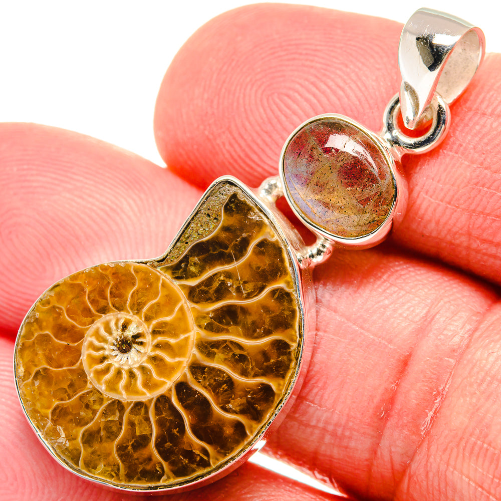 Ammonite Fossil Pendants handcrafted by Ana Silver Co - PD21875