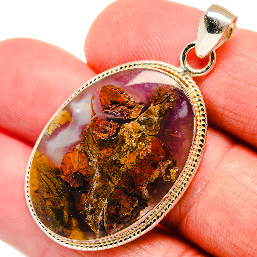 Indonesian Plume Agate Pendants handcrafted by Ana Silver Co - PD21888