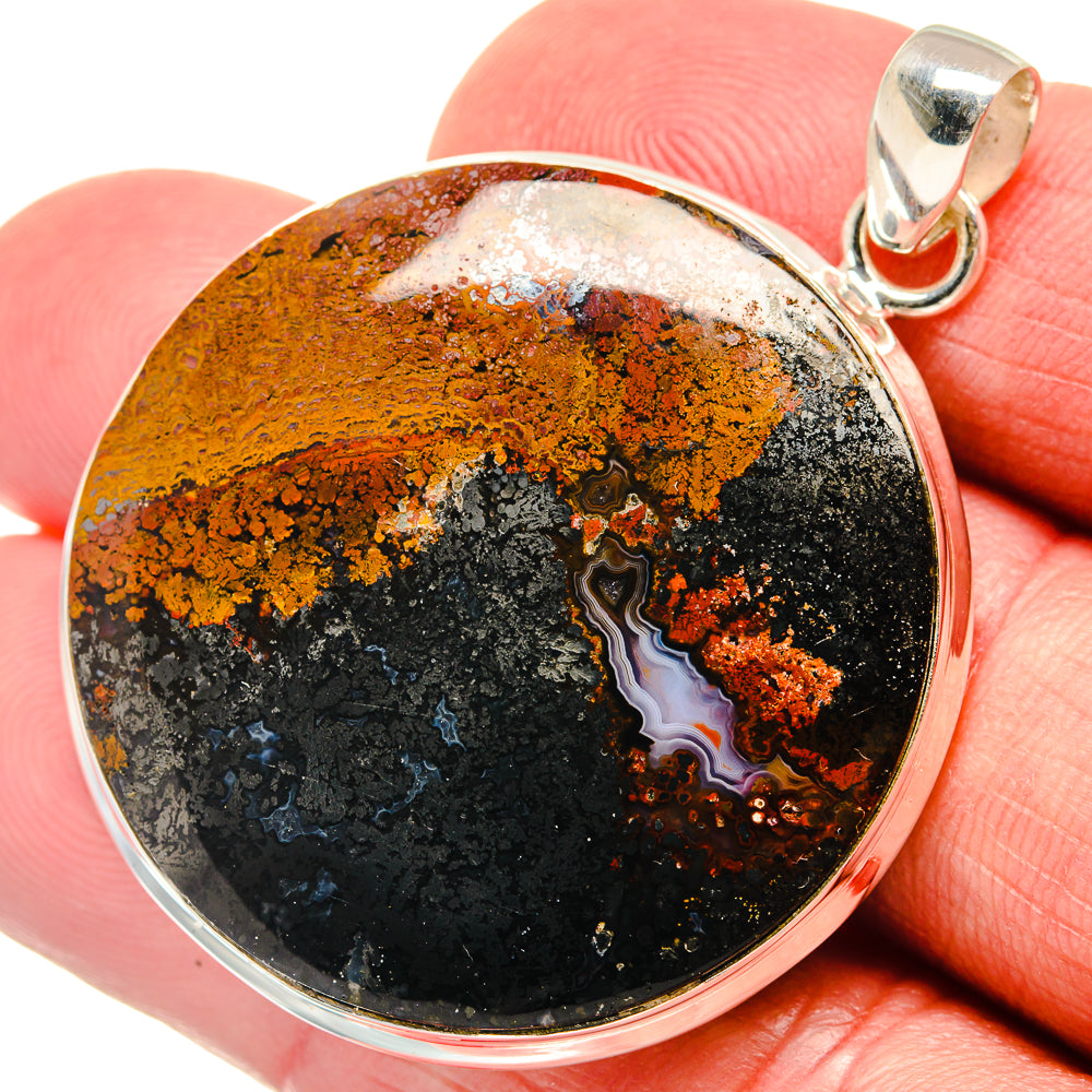 Indonesian Plume Agate Pendants handcrafted by Ana Silver Co - PD21891
