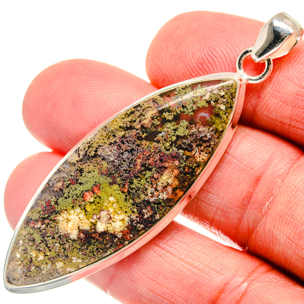 Indonesian Plume Agate Pendants handcrafted by Ana Silver Co - PD21898