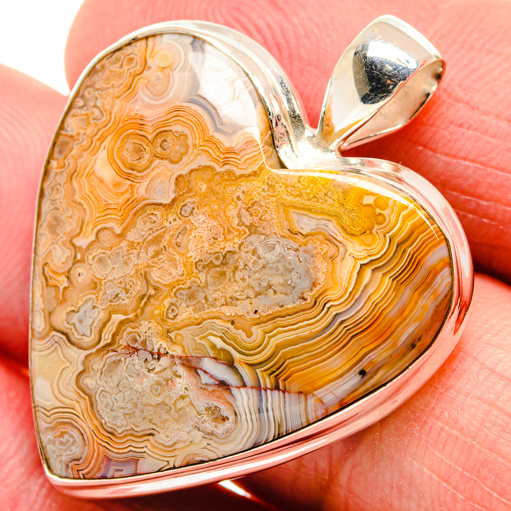 Laguna Lace Agate Pendants handcrafted by Ana Silver Co - PD21910