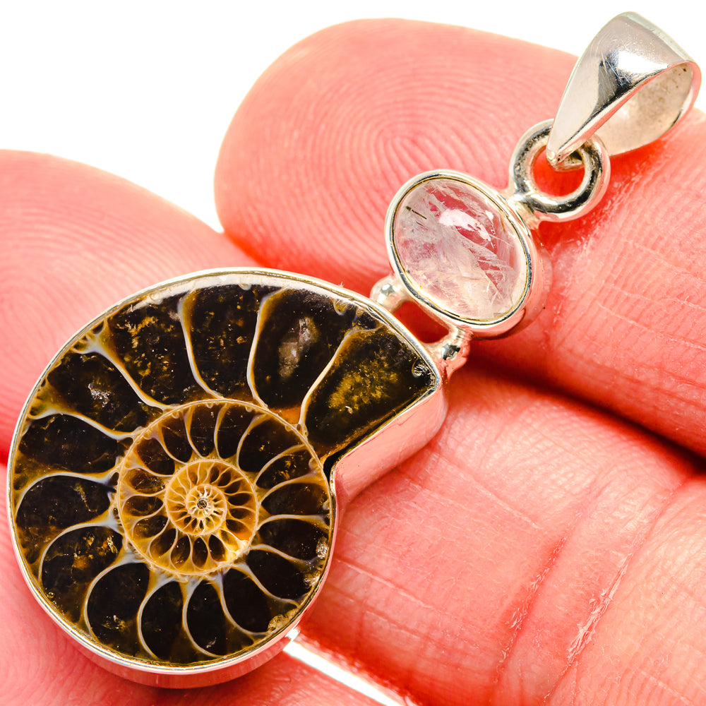 Ammonite Fossil Pendants handcrafted by Ana Silver Co - PD21914