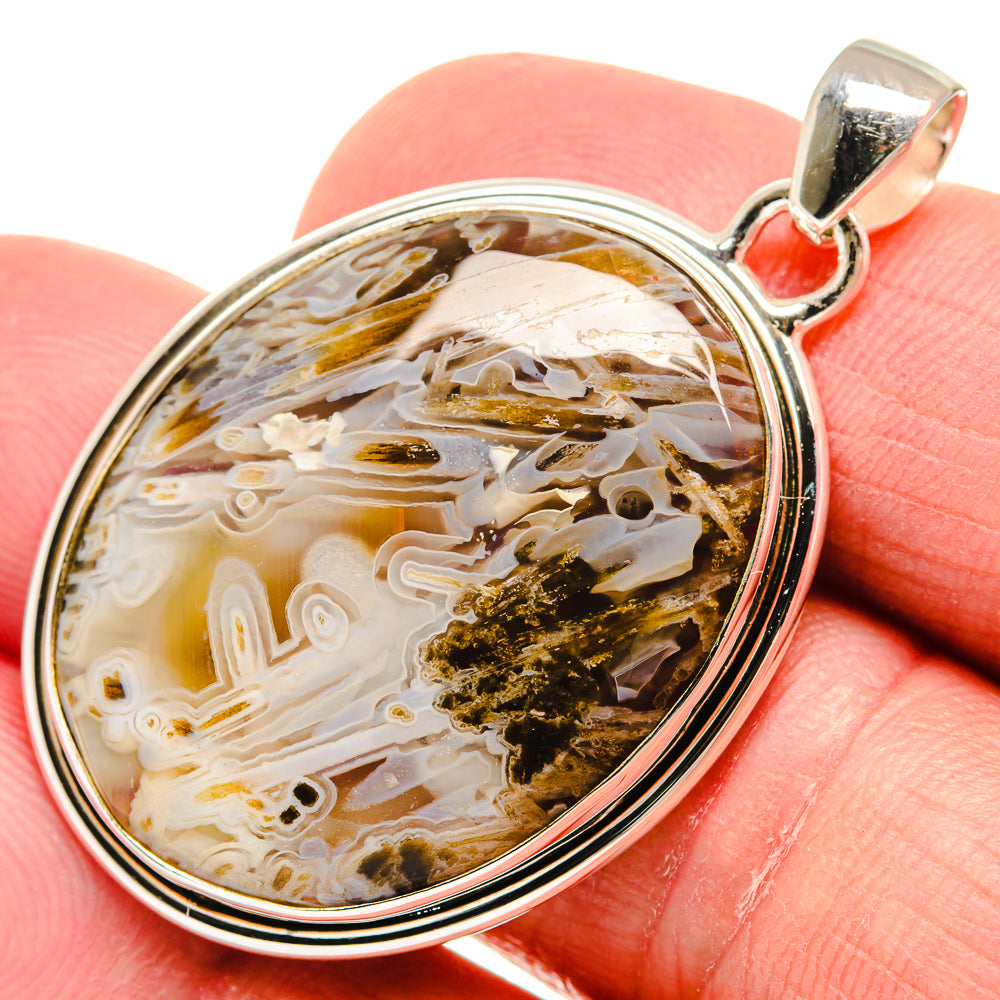 Laguna Lace Agate Pendants handcrafted by Ana Silver Co - PD21923