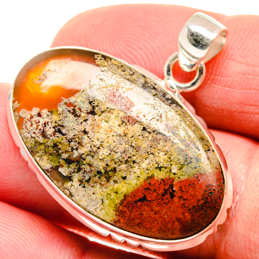 Indonesian Plume Agate Pendants handcrafted by Ana Silver Co - PD21943