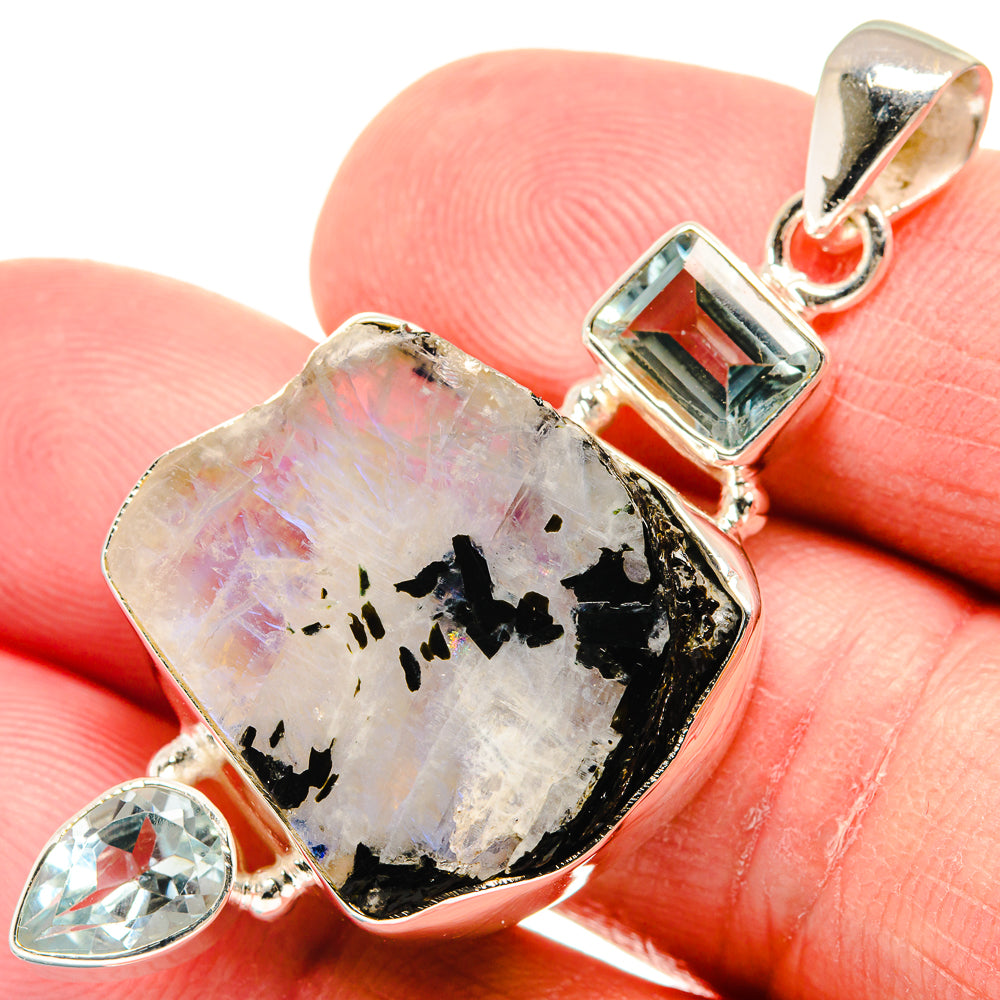Rainbow Moonstone Pendants handcrafted by Ana Silver Co - PD21952