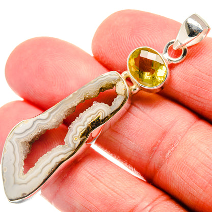 White Geode Slice Pendants handcrafted by Ana Silver Co - PD21954