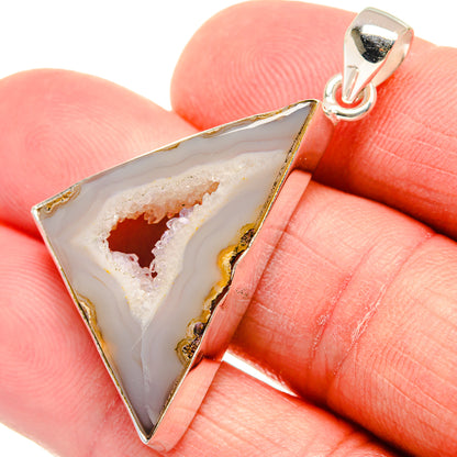 White Geode Slice Pendants handcrafted by Ana Silver Co - PD21959