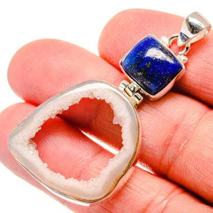 White Geode Slice Pendants handcrafted by Ana Silver Co - PD21966