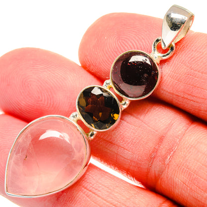 Rose Quartz Pendants handcrafted by Ana Silver Co - PD21972