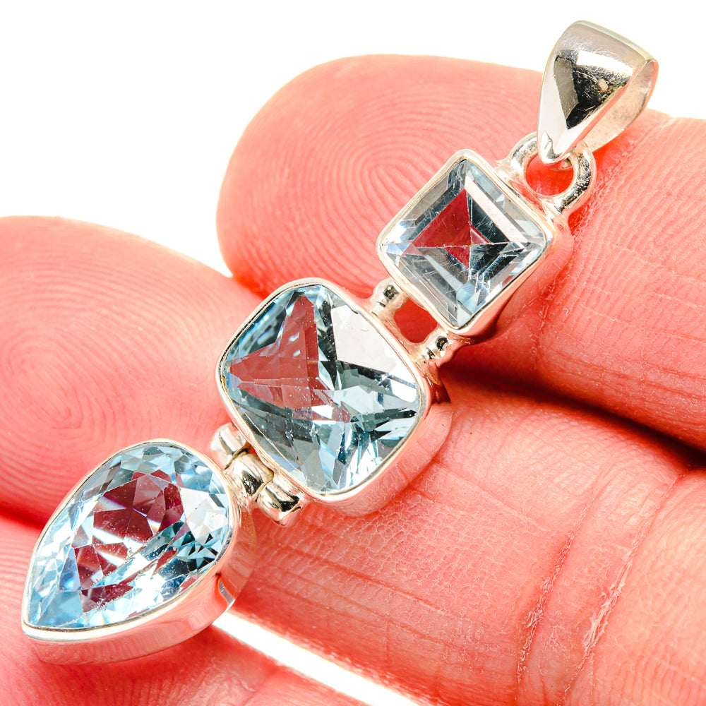 Blue Topaz Pendants handcrafted by Ana Silver Co - PD21977